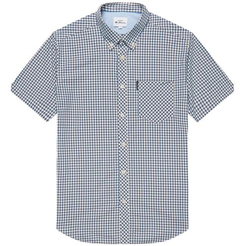 Ben Sherman Short Sleeved Signature Gingham Shirt Persian Blue